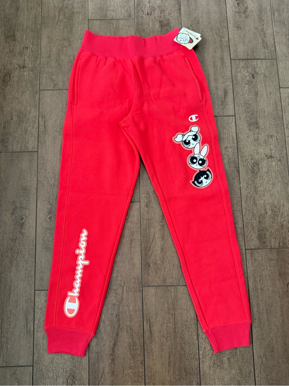Champion x Powerpuff Girls Y2K Collab Red Jogger Sweats Women’s Size Small NWT